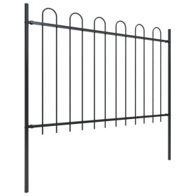 vidaXL Gartenzaun mit Bügel-Design Stahl 5,1 x 1,2 m Schwarz