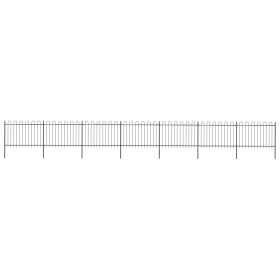 vidaXL Gartenzaun mit Bügel-Design Stahl 11,9 x 1,2 m Schwarz