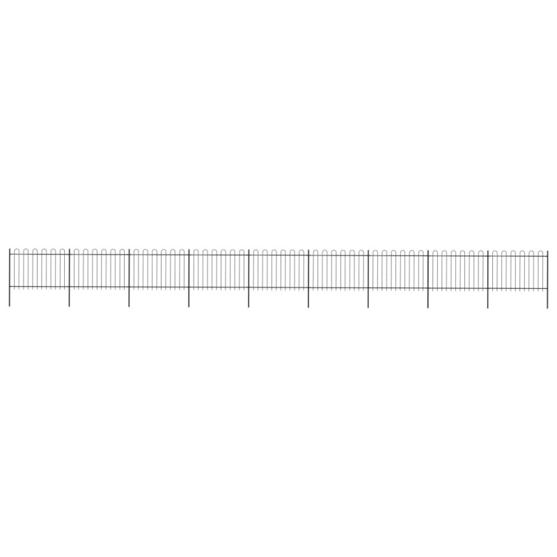 vidaXL Gartenzaun mit Bügel-Design Stahl 15,3 x 1,2 m Schwarz vidaXL Gartenzaun mit Bügel-Design Stahl 15,3 x 1,2 m Schwarz