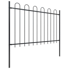vidaXL Gartenzaun mit Bügel-Design Stahl 15,3 x 1,2 m Schwarz