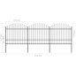 vidaXL Gartenzaun mit Speerspitzen Stahl (1,5 - 1,75) x 5,1 m Schwarz vidaXL Gartenzaun mit Speerspitzen Stahl (1,5 - 1,75) x 5,1 m Schwarz