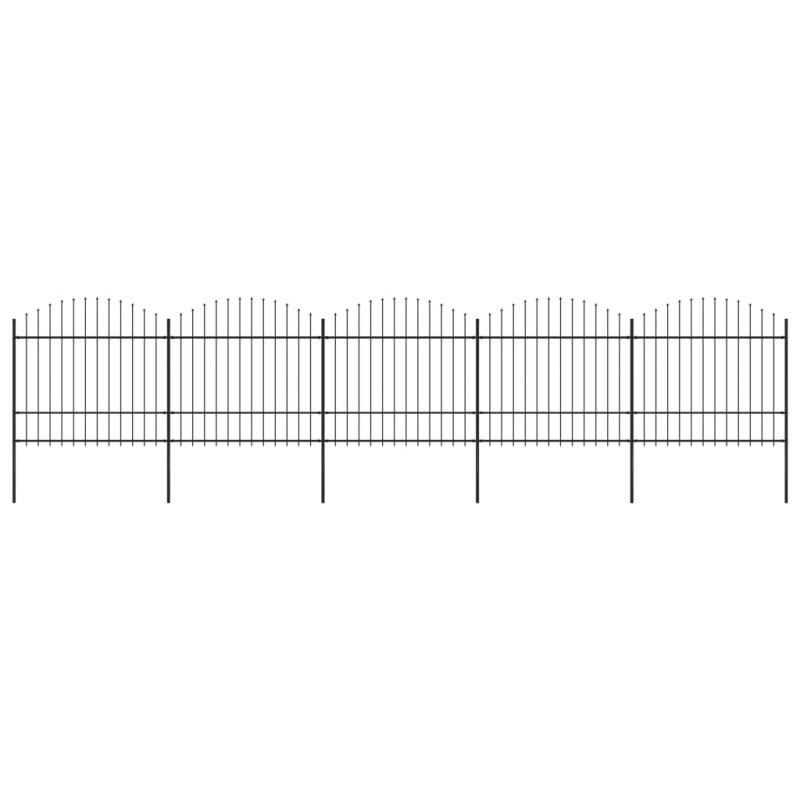 vidaXL Gartenzaun mit Speerspitzen Stahl (1,5 - 1,75) x 8,5 m Schwarz vidaXL Gartenzaun mit Speerspitzen Stahl (1,5 - 1,75) x 8,5 m Schwarz