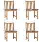 vidaXL Gartenstühle 4 Stk. mit Kissen Massivholz Teak vidaXL Gartenstühle 4 Stk. mit Kissen Massivholz Teak