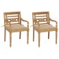 vidaXL Batavia-Stühle 2 Stk. mit Beigen Kissen Teak Massivholz vidaXL Batavia-Stühle 2 Stk. mit Beigen Kissen Teak Massivholz