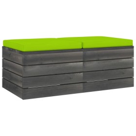 vidaXL Garten-Paletten-Hocker 2 Stk. mit Kissen Kiefer Massivholz