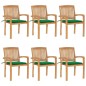Stapelbare Gartenstühle mit Kissen 6 Stk. Massivholz Teak Stapelbare Gartenstühle mit Kissen 6 Stk. Massivholz Teak
