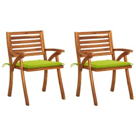 vidaXL Garten-Essstühle mit Kissen 2 Stk. Massivholz Akazie 