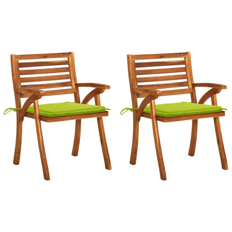 vidaXL Garten-Essstühle mit Kissen 2 Stk. Massivholz Akazie vidaXL Garten-Essstühle mit Kissen 2 Stk. Massivholz Akazie