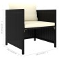 vidaXL 8-tlg. Garten-Lounge-Set mit Kissen Poly Rattan Schwarz vidaXL 8-tlg. Garten-Lounge-Set mit Kissen Poly Rattan Schwarz