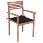 vidaXL Gartenstühle 2 Stk. mit Schwarzen Kissen Massivholz Teak vidaXL Gartenstühle 2 Stk. mit Schwarzen Kissen Massivholz Teak