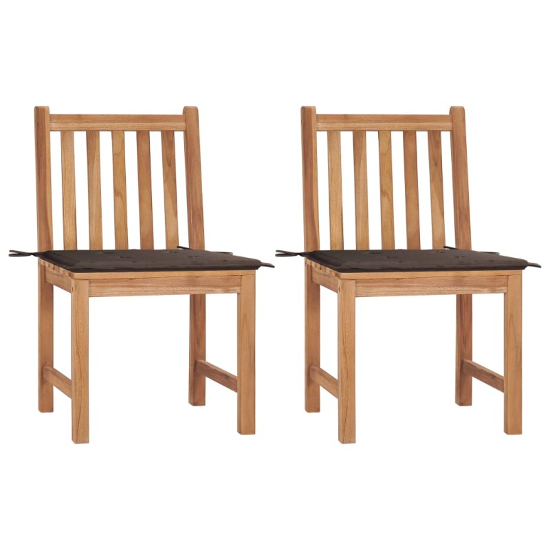 vidaXL Gartenstühle 2 Stk. mit Kissen Massivholz Teak vidaXL Gartenstühle 2 Stk. mit Kissen Massivholz Teak