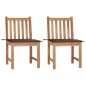 vidaXL Gartenstühle 2 Stk. mit Kissen Massivholz Teak vidaXL Gartenstühle 2 Stk. mit Kissen Massivholz Teak