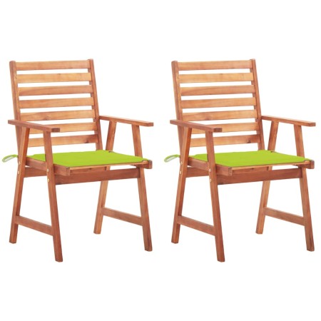 vidaXL Garten-Essstühle 2 Stk. mit Kissen Massivholz Akazie 