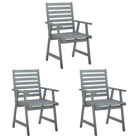 vidaXL Garten-Essstühle mit Kissen 3 Stk. Massivholz Akazie 