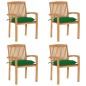 Stapelbare Gartenstühle mit Kissen 4 Stk. Massivholz Teak Stapelbare Gartenstühle mit Kissen 4 Stk. Massivholz Teak