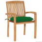 Stapelbare Gartenstühle mit Kissen 4 Stk. Massivholz Teak Stapelbare Gartenstühle mit Kissen 4 Stk. Massivholz Teak