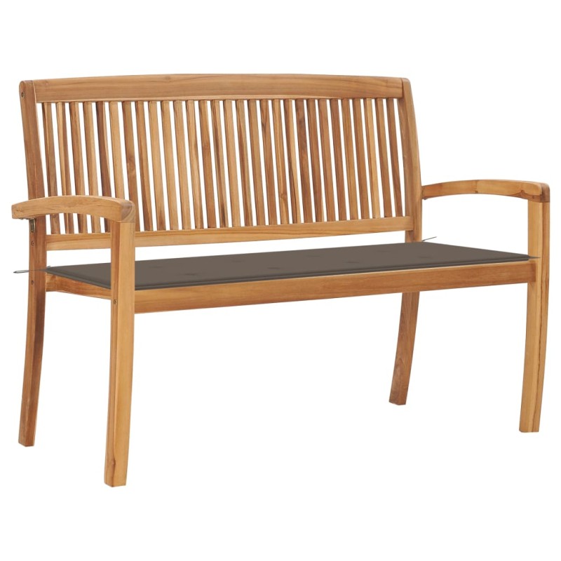 vidaXL Stapelbare Gartenbank mit Auflage 128,5 cm Massivholz Teak vidaXL Stapelbare Gartenbank mit Auflage 128,5 cm Massivholz Teak