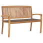 vidaXL Stapelbare Gartenbank mit Auflage 128,5 cm Massivholz Teak vidaXL Stapelbare Gartenbank mit Auflage 128,5 cm Massivholz Teak