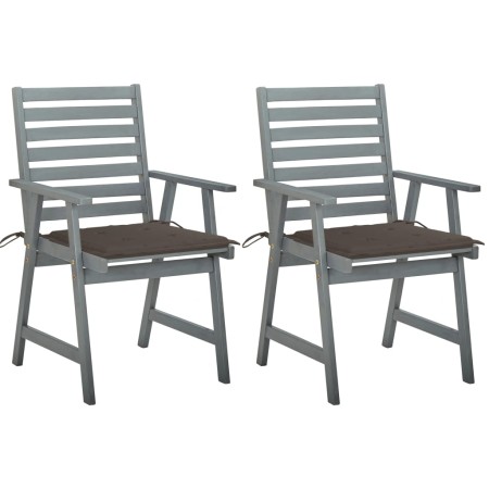 vidaXL Garten-Essstühle mit Kissen 2 Stk. Massivholz Akazie 