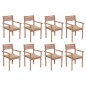 vidaXL Stapelbare Gartenstühle mit Kissen 8 Stk. Massivholz Teak vidaXL Stapelbare Gartenstühle mit Kissen 8 Stk. Massivholz Teak