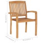 Stapelbare Gartenstühle mit Kissen 4 Stk. Massivholz Teak Stapelbare Gartenstühle mit Kissen 4 Stk. Massivholz Teak
