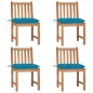 Gartenstühle 4 Stk. mit Kissen Massivholz Teak Gartenstühle 4 Stk. mit Kissen Massivholz Teak