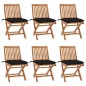 vidaXL Klappbare Gartenstühle mit Kissen 6 Stk. Massivholz Teak vidaXL Klappbare Gartenstühle mit Kissen 6 Stk. Massivholz Teak