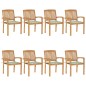 vidaXL Stapelbare Gartenstühle mit Kissen 8 Stk. Massivholz Teak vidaXL Stapelbare Gartenstühle mit Kissen 8 Stk. Massivholz Teak