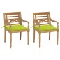 vidaXL Batavia-Stühle 2 Stk. mit Hellgrünen Kissen Teak Massivholz vidaXL Batavia-Stühle 2 Stk. mit Hellgrünen Kissen Teak Massivholz