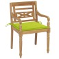 vidaXL Batavia-Stühle 2 Stk. mit Hellgrünen Kissen Teak Massivholz vidaXL Batavia-Stühle 2 Stk. mit Hellgrünen Kissen Teak Massivholz