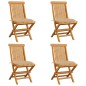 vidaXL Gartenstühle mit Beige Kissen 4 Stk. Massivholz Teak vidaXL Gartenstühle mit Beige Kissen 4 Stk. Massivholz Teak