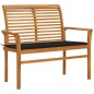 vidaXL Gartenbank mit Schwarzer Auflage 112 cm Massivholz Teak vidaXL Gartenbank mit Schwarzer Auflage 112 cm Massivholz Teak