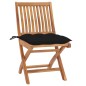 vidaXL Gartenstühle 2 Stk. mit Schwarzen Kissen Massivholz Teak vidaXL Gartenstühle 2 Stk. mit Schwarzen Kissen Massivholz Teak