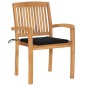 vidaXL Gartenstühle 2 Stk. mit Schwarzen Kissen Massivholz Teak vidaXL Gartenstühle 2 Stk. mit Schwarzen Kissen Massivholz Teak