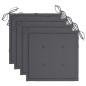 vidaXL Gartenstühle mit Kissen 4 Stk. Grau Massivholz Akazie vidaXL Gartenstühle mit Kissen 4 Stk. Grau Massivholz Akazie