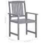 vidaXL Gartenstühle mit Kissen 4 Stk. Grau Massivholz Akazie vidaXL Gartenstühle mit Kissen 4 Stk. Grau Massivholz Akazie