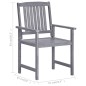 vidaXL Gartenstühle mit Kissen 4 Stk. Grau Massivholz Akazie vidaXL Gartenstühle mit Kissen 4 Stk. Grau Massivholz Akazie