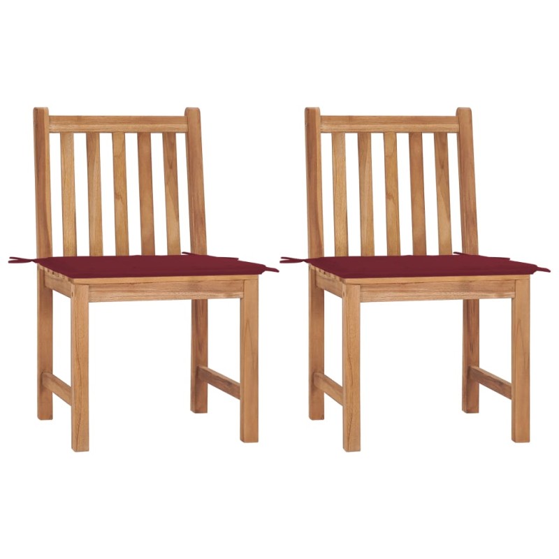 vidaXL Gartenstühle 2 Stk. mit Kissen Massivholz Teak vidaXL Gartenstühle 2 Stk. mit Kissen Massivholz Teak