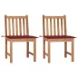 vidaXL Gartenstühle 2 Stk. mit Kissen Massivholz Teak vidaXL Gartenstühle 2 Stk. mit Kissen Massivholz Teak