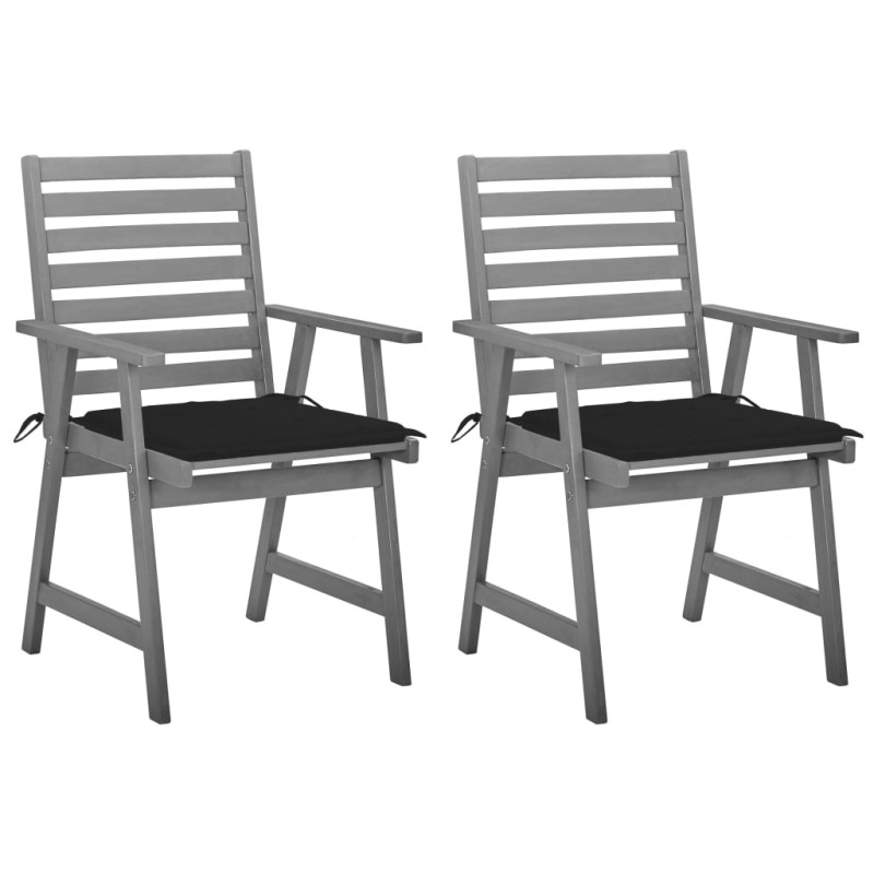 vidaXL Garten-Essstühle mit Kissen 2 Stk. Massivholz Akazie vidaXL Garten-Essstühle mit Kissen 2 Stk. Massivholz Akazie