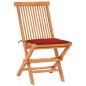 vidaXL 3-tlg. Bistroset mit Roten Kissen Massivholz Teak vidaXL 3-tlg. Bistroset mit Roten Kissen Massivholz Teak