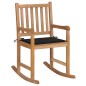 vidaXL Schaukelstuhl mit Schwarzem Kissen Massivholz Teak vidaXL Schaukelstuhl mit Schwarzem Kissen Massivholz Teak