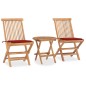vidaXL 3-tlg. Garten-Essgruppe mit Kissen Klappbar Massivholz Teak vidaXL 3-tlg. Garten-Essgruppe mit Kissen Klappbar Massivholz Teak