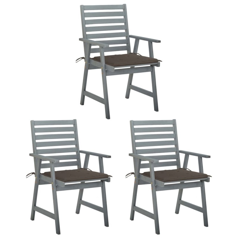 vidaXL Garten-Essstühle mit Kissen 3 Stk. Massivholz Akazie vidaXL Garten-Essstühle mit Kissen 3 Stk. Massivholz Akazie