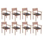 vidaXL Stapelbare Gartenstühle mit Kissen 8 Stk. Massivholz Teak vidaXL Stapelbare Gartenstühle mit Kissen 8 Stk. Massivholz Teak