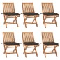 vidaXL Klappbare Gartenstühle mit Kissen 6 Stk. Massivholz Teak vidaXL Klappbare Gartenstühle mit Kissen 6 Stk. Massivholz Teak