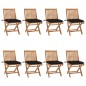 vidaXL Klappbare Gartenstühle mit Kissen 8 Stk. Massivholz Teak vidaXL Klappbare Gartenstühle mit Kissen 8 Stk. Massivholz Teak