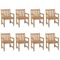 vidaXL Gartenstühle 8 Stk. mit Roten Kissen Massivholz Teak vidaXL Gartenstühle 8 Stk. mit Roten Kissen Massivholz Teak