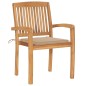 Stapelbare Gartenstühle mit Kissen 4 Stk. Massivholz Teak Stapelbare Gartenstühle mit Kissen 4 Stk. Massivholz Teak
