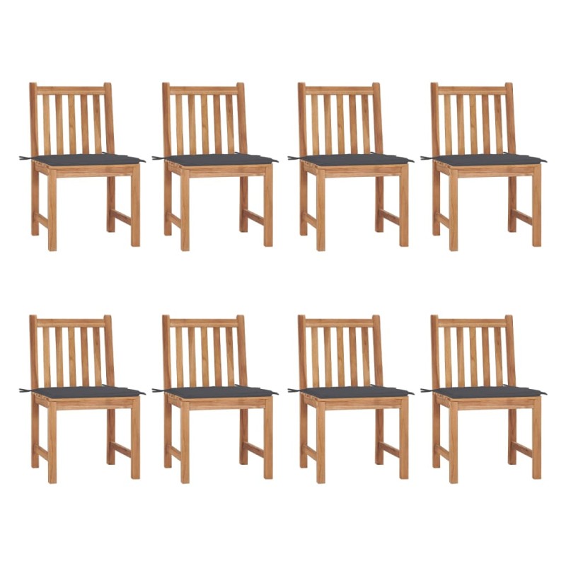 vidaXL Gartenstühle 8 Stk. mit Kissen Massivholz Teak vidaXL Gartenstühle 8 Stk. mit Kissen Massivholz Teak